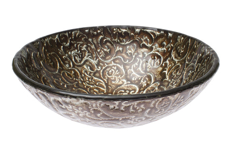 Chocolate Tapestry Glass Sink